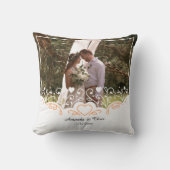 Persoonlijke bruiloft Naam en datum opslaan foto Kussen (Voorkant)