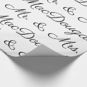 Persoonlijke bruiloft naam huwelijk Gfitwrap B & W Cadeaupapier (Hoek)