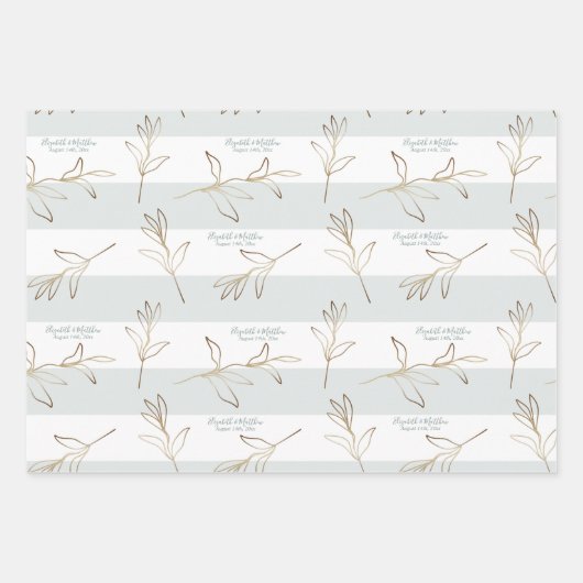 Persoonlijke bruiloft Natuurlijke Groene Abstracte Inpakpapier Vel (Voorkant 2)