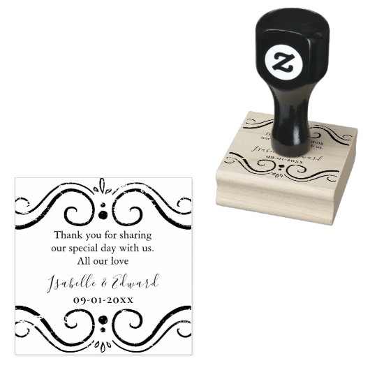 Persoonlijke bruiloft paar's dank u bericht rubberstempel (Gestempeld)