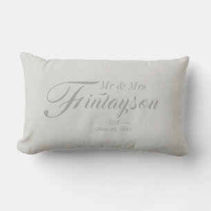 Persoonlijke bruiloft Pillow Gray Kussen