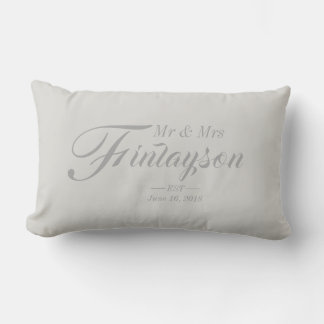 Persoonlijke bruiloft Pillow Gray Kussen