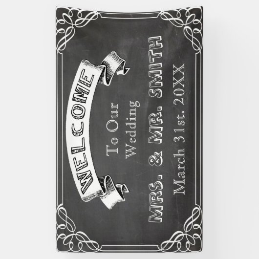 Persoonlijke bruiloft, reünie, feestbanner spandoek (Verticaal)