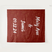 Persoonlijke bruiloft Rood goudlampjes Wandkleed (Voorkant (horizontaal))