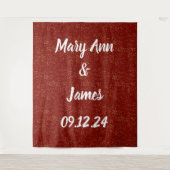 Persoonlijke bruiloft Rood goudlampjes Wandkleed (Voorkant)