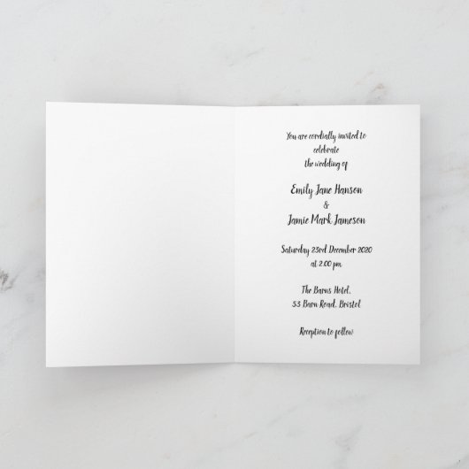 Persoonlijke bruiloft ter illustratie van het huwe (Binnen)