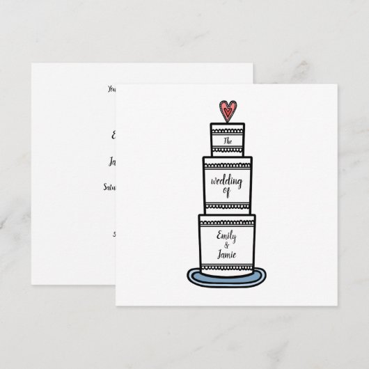 Persoonlijke bruiloft ter illustratie van het huwe kaart (Voorkant / Achterkant)