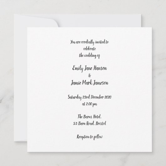 Persoonlijke bruiloft ter illustratie van het huwe kaart (Achterkant)