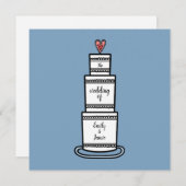 Persoonlijke bruiloft ter illustratie van het huwe kaart (Voorkant / Achterkant)