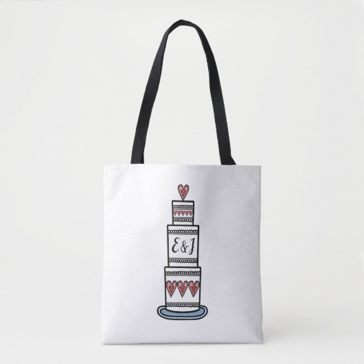 Persoonlijke bruiloft ter illustratie van het huwe tote bag (Voorkant)