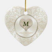 Persoonlijke bruiloft, Tortelduifjes versiering Keramisch Ornament (Achterkant)