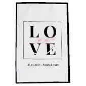 Persoonlijke bruiloft/Valentijn zwart en wit Medium Cadeauzakje (Voorkant)