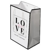 Persoonlijke bruiloft/Valentijn zwart en wit Medium Cadeauzakje (Achterkant Gekanteld)