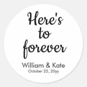 Persoonlijke bruiloft voor Treat Bag Elegant Chic Ronde Sticker