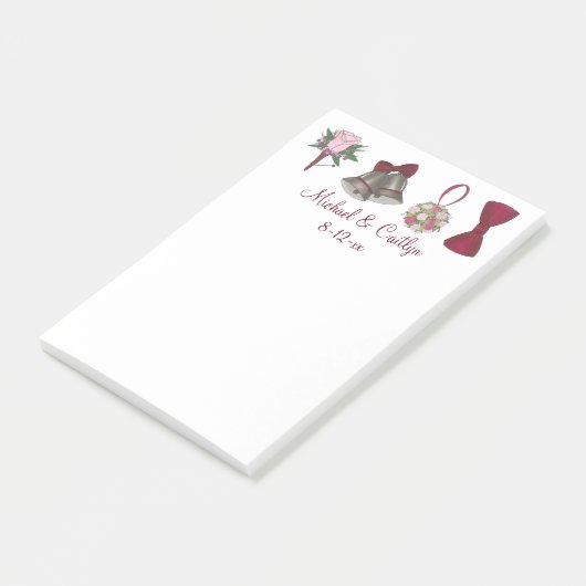 Persoonlijke bruiloft voor voetgangersbericht post-it® notes (Schuin)