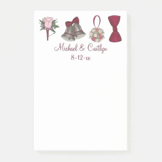 Persoonlijke bruiloft voor voetgangersbericht post-it® notes (Voorkant)