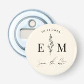 Persoonlijke bruiloftsshower voor koppel Save the  Button Flesopener (Voorkant)