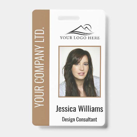 Persoonlijke Bruin Bedrijfs van de Werknemer Ident Badge (Front)