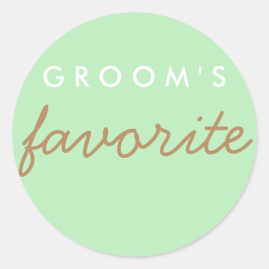 Persoonlijke bruin met favoriete mint-groene bruin ronde sticker (Voorkant)