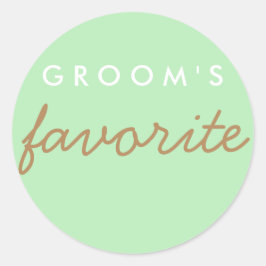 Persoonlijke bruin met favoriete mint-groene bruin ronde sticker