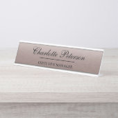 Persoonlijke bruin-metalen Executive Bureau Naambordje (Voorkant)