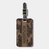 Persoonlijke bruine camouflage bagagelabel (Voorkant verticaal)