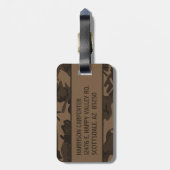 Persoonlijke bruine camouflage bagagelabel (Achterkant verticaal)