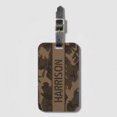 Persoonlijke bruine camouflage bagagelabel (Voorkant (verticaal))