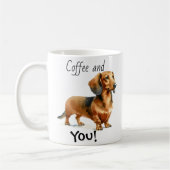 Persoonlijke bruine Dachshund koffie Koffiemok (Links)