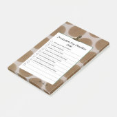 Persoonlijke bruine dagelijkse habit tracker check post-it® notes (Schuin)