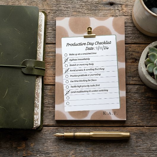 Persoonlijke bruine dagelijkse habit tracker check post-it® notes