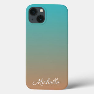 Persoonlijke bruine en blauwe ombre Case-Mate iPho iPhone Case