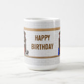 Persoonlijke bruine en rode Basketball Jersey Koffiemok (Center)