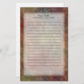 Persoonlijke bruine geelsteen briefpapier (Voorkant / Achterkant)