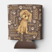 Persoonlijke bruine hond blikjeskoeler (Achterkant)