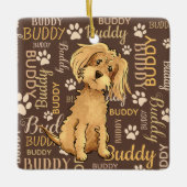 Persoonlijke bruine hond keramisch ornament (Voorkant)
