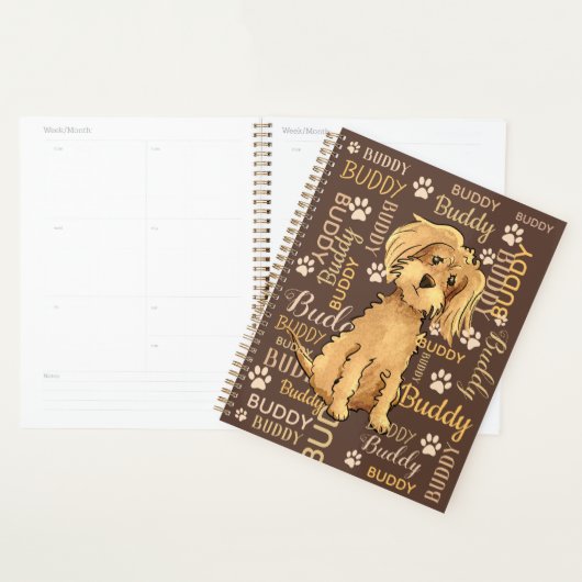 Persoonlijke bruine hond planner (Display)