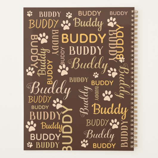Persoonlijke bruine hond planner (Achterkant)