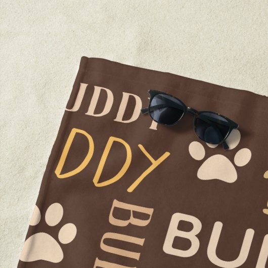 Persoonlijke bruine hond strandlaken (In situ)