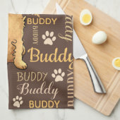 Persoonlijke bruine hond theedoek (Quarter Fold)