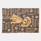 Persoonlijke bruine hond theedoek (Horizontaal)