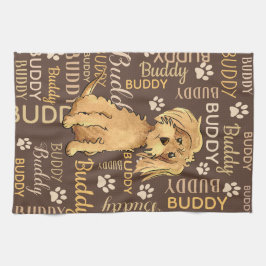 Persoonlijke bruine hond theedoek