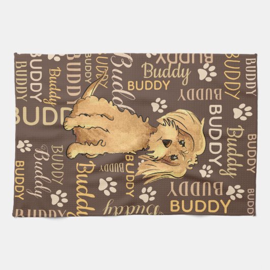 Persoonlijke bruine hond theedoek (Horizontaal)