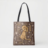 Persoonlijke bruine hond tote bag (Voorkant)