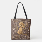 Persoonlijke bruine hond tote bag (Achterkant)