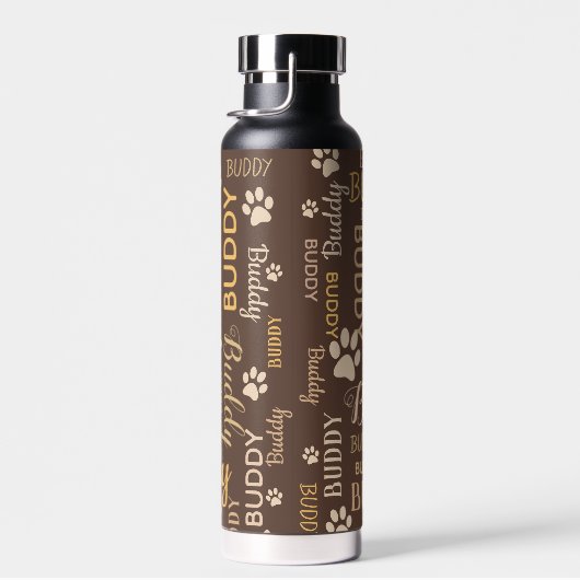 Persoonlijke bruine hond waterfles (Rechts)