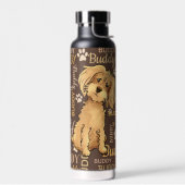 Persoonlijke bruine hond waterfles (Links)