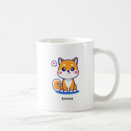 Persoonlijke Bruine Kawaii Shiba Inu Hond Koffiemok