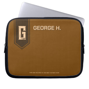 Persoonlijke bruine laptophoes voor man laptop sleeve