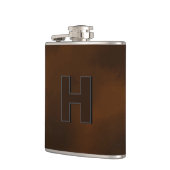 Persoonlijke bruine leren heupmonogram initiaal H Heupfles (Links)